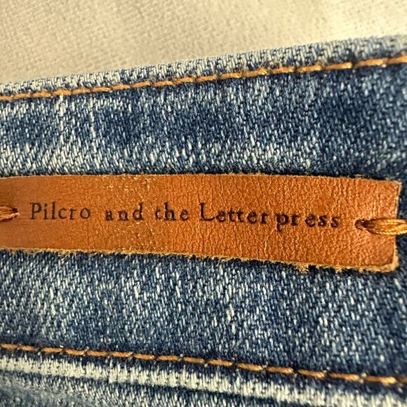 Pilcro And The Letterpress Size 25 Parallel Skinny Stretch Jeans Distressed - Picture 3 of 8